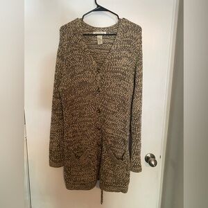 Jones New York Black and Tan Knit Cardigan